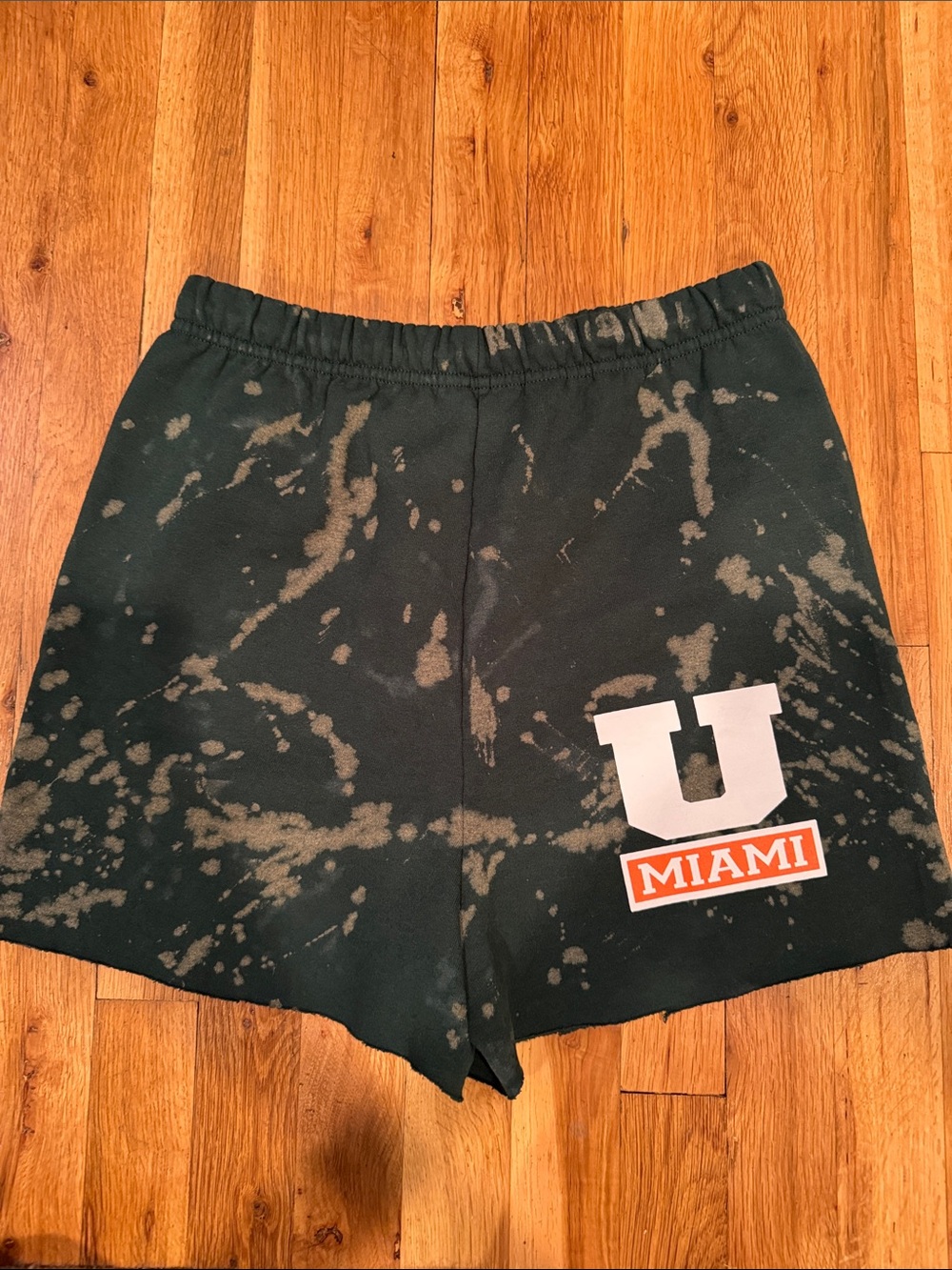 Miami U Tie-Dye Forest Green Women’s Lounge Shorts size medium